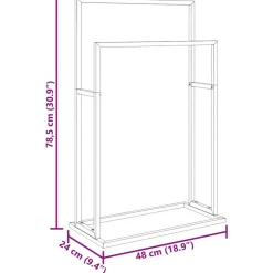vidaXL fritstående håndklædeholder 48x24x78,5 cm jern guldfarvet