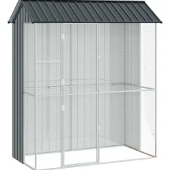 vidaXL Fuglebur Antracit 215 x 110 x 247 cm Galvaniseret stål