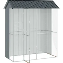 vidaXL Fuglebur Antracit 215 x 110 x 247 cm Galvaniseret stål