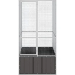 vidaXL fuglebur 111x107x211,5 cm galvaniseret stål antracitgrå