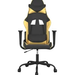 vidaXL gamingstol kunstlæder sort guldfarvet