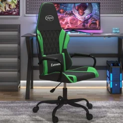 vidaXL gamingstol kunstlæder sort og grøn