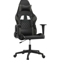 vidaXL gamingstol m. massagefunktion kunstlæder sort og grå