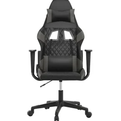 vidaXL gamingstol m. massagefunktion kunstlæder sort og grå