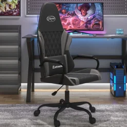 vidaXL gamingstol m. massagefunktion kunstlæder sort og grå
