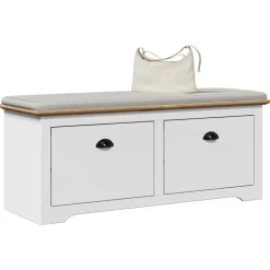 vidaXL gangbænk BODO 114x40x45 cm hvid og brun