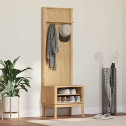 vidaXL Gangskab FLORO Voks brun 50 x 40 x 158 cm Massivt fyrretræ