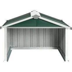 vidaXL garage til robotplæneklipper 92x97x63 cm galvaniseret stål grøn