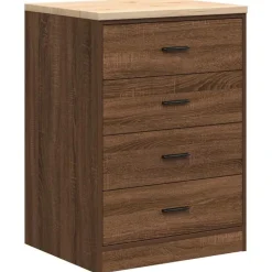 vidaXL Garageopbevaringsskab brun eg 60x51x85 cm massivt træ fyrretræ