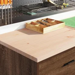 vidaXL Garageopbevaringsskab brun eg 60x51x85 cm massivt træ fyrretræ