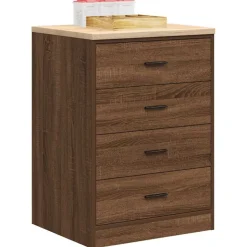vidaXL Garageopbevaringsskab brun eg 60x51x85 cm massivt træ fyrretræ