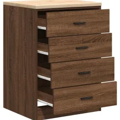 vidaXL Garageopbevaringsskab brun eg 60x51x85 cm massivt træ fyrretræ