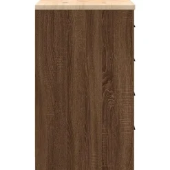 vidaXL Garageopbevaringsskab brun eg 60x51x85 cm massivt træ fyrretræ
