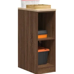 vidaXL Garageopbevaringsskab brun eg 30x51x85 cm massivt træ fyrretræ