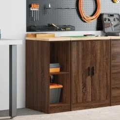 vidaXL Garageopbevaringsskab brun eg 30x51x85 cm massivt træ fyrretræ
