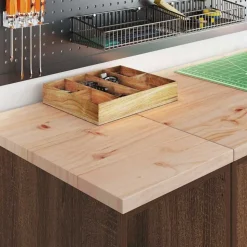 vidaXL Garageopbevaringsskab brun eg 30x51x85 cm massivt træ fyrretræ