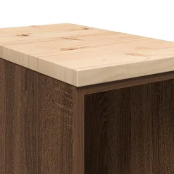 vidaXL Garageopbevaringsskab brun eg 30x51x85 cm massivt træ fyrretræ