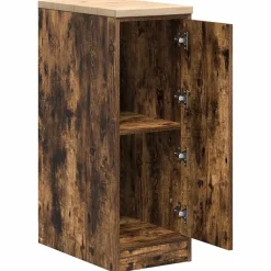 vidaXL Garageopbevaringsskab røget eg 30x51x85 cm massivt træ fyrretræ