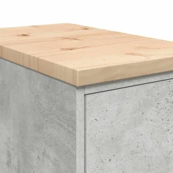 vidaXL Garageopbevaringsskab Beton Grå 30x51x85cm Massivt træ Fyrretræ