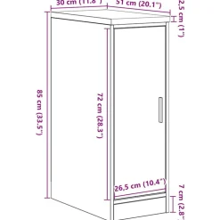 vidaXL Garageopbevaringsskab Beton Grå 30x51x85cm Massivt træ Fyrretræ