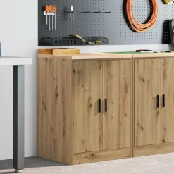 vidaXL Garageopbevaringsskab Håndværks eg 60x51x85 cm