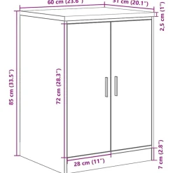 vidaXL Garageopbevaringsskab Håndværks eg 60x51x85 cm