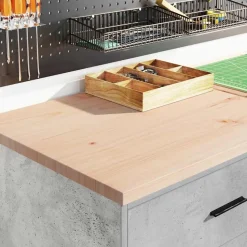 vidaXL Garageopbevaringsskab Beton Grå 60x51x85cm Massivt træ Fyrretræ