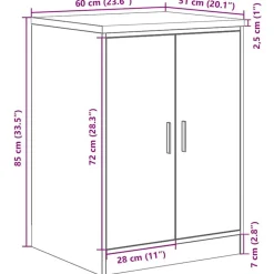 vidaXL Garageopbevaringsskab Beton Grå 60x51x85cm Massivt træ Fyrretræ