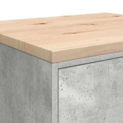 vidaXL Garageopbevaringsskab Beton Grå 60x51x85cm Massivt træ Fyrretræ