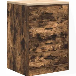 vidaXL Garageopbevaringsskab røget eg 60x51x85 cm massivt træ fyrretræ