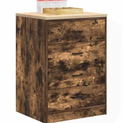 vidaXL Garageopbevaringsskab røget eg 60x51x85 cm massivt træ fyrretræ