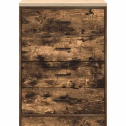 vidaXL Garageopbevaringsskab røget eg 60x51x85 cm massivt træ fyrretræ