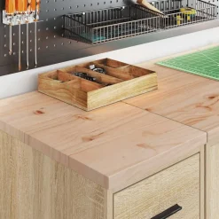 vidaXL Garageopbevaringsskab Sonoma eg 30x51x85cm Massivt træ Fyrretræ
