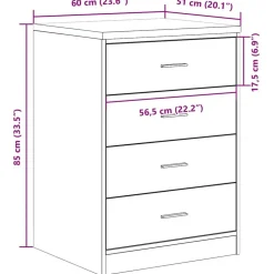 vidaXL Garageopbevaringsskab Sonoma eg 60x51x85cm Massivt træ Fyrretræ