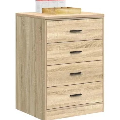 vidaXL Garageopbevaringsskab Sonoma eg 60x51x85cm Massivt træ Fyrretræ