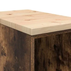 vidaXL Garageopbevaringsskab røget eg 30x51x85 cm massivt træ fyrretræ