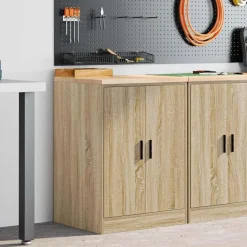 vidaXL Garageopbevaringsskab Sonoma eg 60x51x85cm Massivt træ Fyrretræ