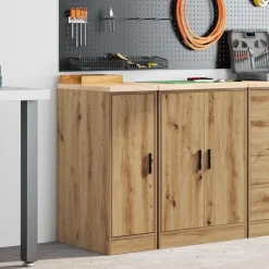 vidaXL Garageopbevaringsskab Håndværks eg 30x51x85 cm