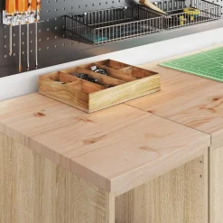 vidaXL Garageopbevaringsskab Sonoma eg 30x51x85cm Massivt træ Fyrretræ