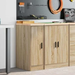 vidaXL Garageopbevaringsskab Sonoma eg 30x51x85cm Massivt træ Fyrretræ