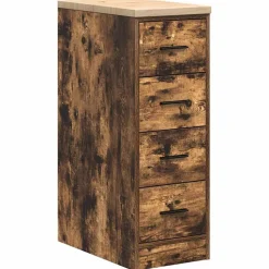 vidaXL Garageopbevaringsskab røget eg 30x51x85 cm massivt træ fyrretræ