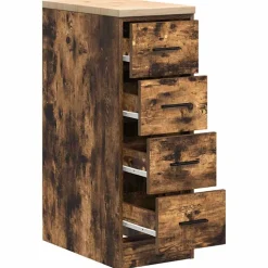 vidaXL Garageopbevaringsskab røget eg 30x51x85 cm massivt træ fyrretræ
