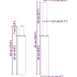 vidaXL Gas-cylinder til kontorstol Krom 318-473 mm Jern