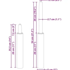 vidaXL Gas-cylinder til kontorstol Krom 355-540 mm Jern