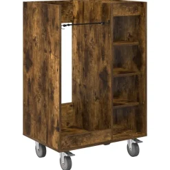 vidaXL Golf Skab med hjul Ensfarvet Røget eg 65 x 45 x 98 cm