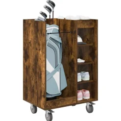 vidaXL Golf Skab med hjul Ensfarvet Røget eg 65 x 45 x 98 cm