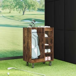 vidaXL Golf Skab med hjul Ensfarvet Røget eg 65 x 45 x 98 cm