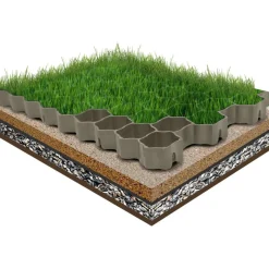 vidaXL græsarmering 16 stk. 60x40x3 cm plast grøn