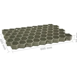 vidaXL græsarmering 16 stk. 60x40x3 cm plast grøn