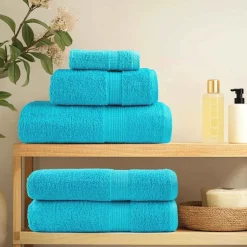 vidaXL Gæstehåndklæde SOLUND 2 pcs Turkis 15 x 21 cm 550 gsm